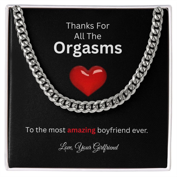 Valentines Day Gifts for himTo The Most Amazing Boyfriend Thanks For All The Cuban Chain Necklace