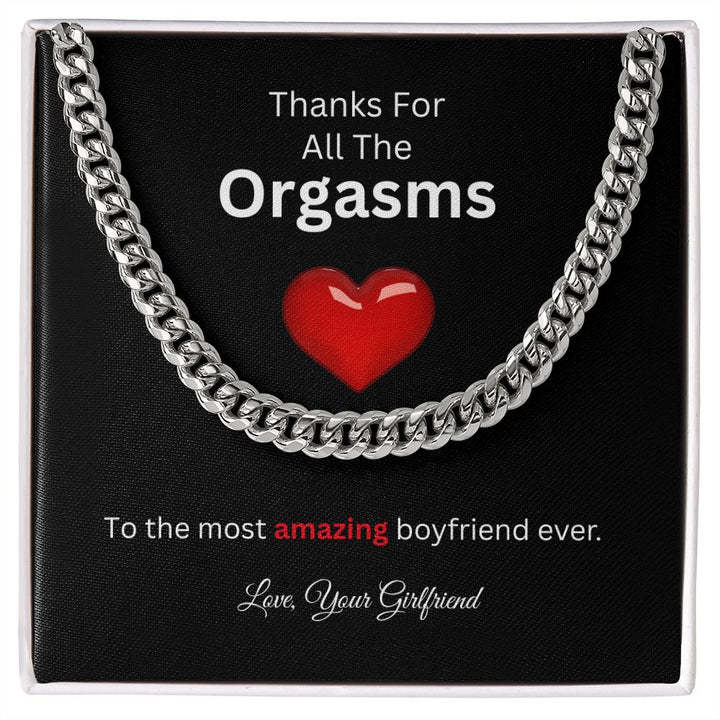 Valentines Day Gifts for himTo The Most Amazing Boyfriend Thanks For All The Cuban Chain Necklace