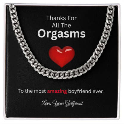 Valentines Day Gifts for himTo The Most Amazing Boyfriend Thanks For All The Cuban Chain Necklace