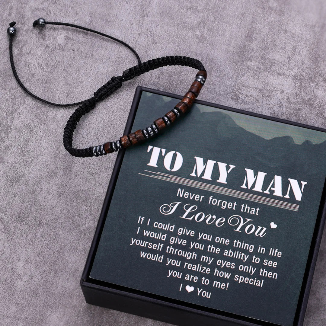 Father's Day Gift To My Man I Love You Morse Code Bracelet Hidden Message Bracelet Creative Gift For Father-Engravingift