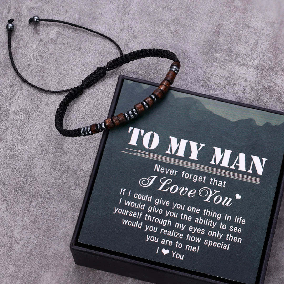 Father's Day Gift To My Man I Love You Morse Code Bracelet Hidden Message Bracelet Creative Gift For Father-Engravingift