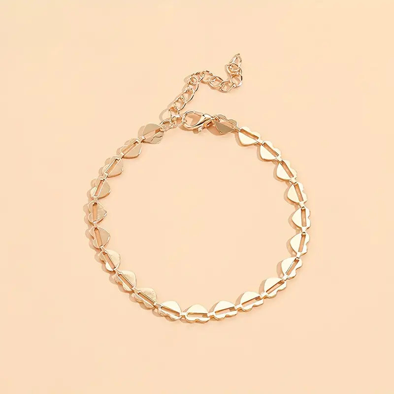 Mother's Day 5 Pcs Stackable Chain Anklet Set With Key Shape Tassel Pendant Inlaid Shiny Rhinestones-Engravingift