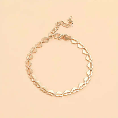 Mother's Day 5 Pcs Stackable Chain Anklet Set With Key Shape Tassel Pendant Inlaid Shiny Rhinestones-Engravingift