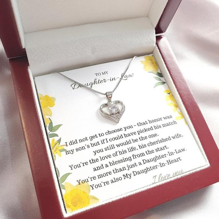 Mother's Day Gift To My Daughter-in-Law | LOVE HEART NECKLACE-Engravingift