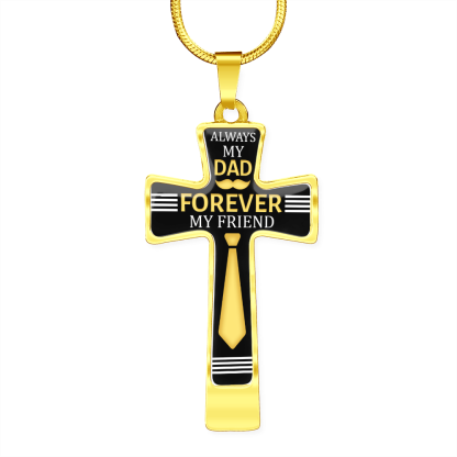 Father's Day Gift Always My Dad - Graphic Cross Necklace-Engravingift