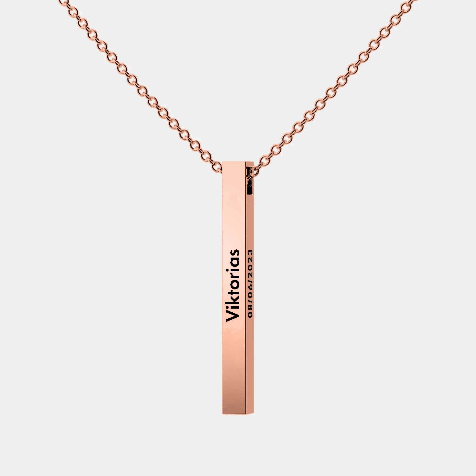 Personalized Bar Necklace For Women – Custom Name Engraved Necklace, Meaningful Gift
