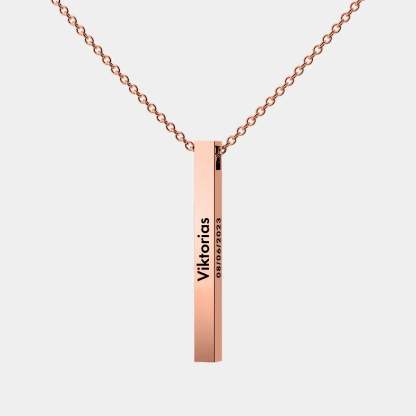 Personalized Bar Necklace For Women – Custom Name Engraved Necklace, Meaningful Gift