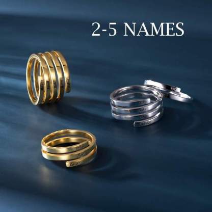 Mother's Day Gift  Personalized Couple Name Ring Two Names Ring Wedding Gift Anniversary Gift-Engravingift