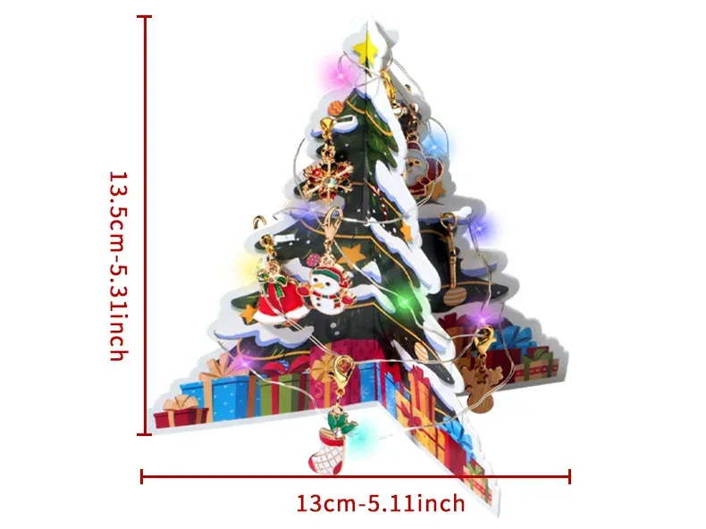 2026 Christmas Advent Calendar Bracelet Gift Box DIY Charm Bracelet Countdown Calendar for Girls Kids Holiday Gift-Gemeaning