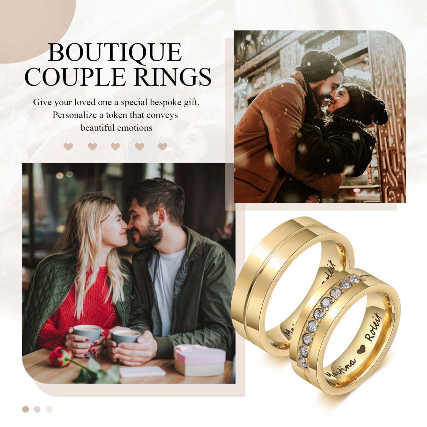Mother's Day Gift  Couple Ring Personalized Love Matching Rings Gift for Couple Friends BBF-Engravingift