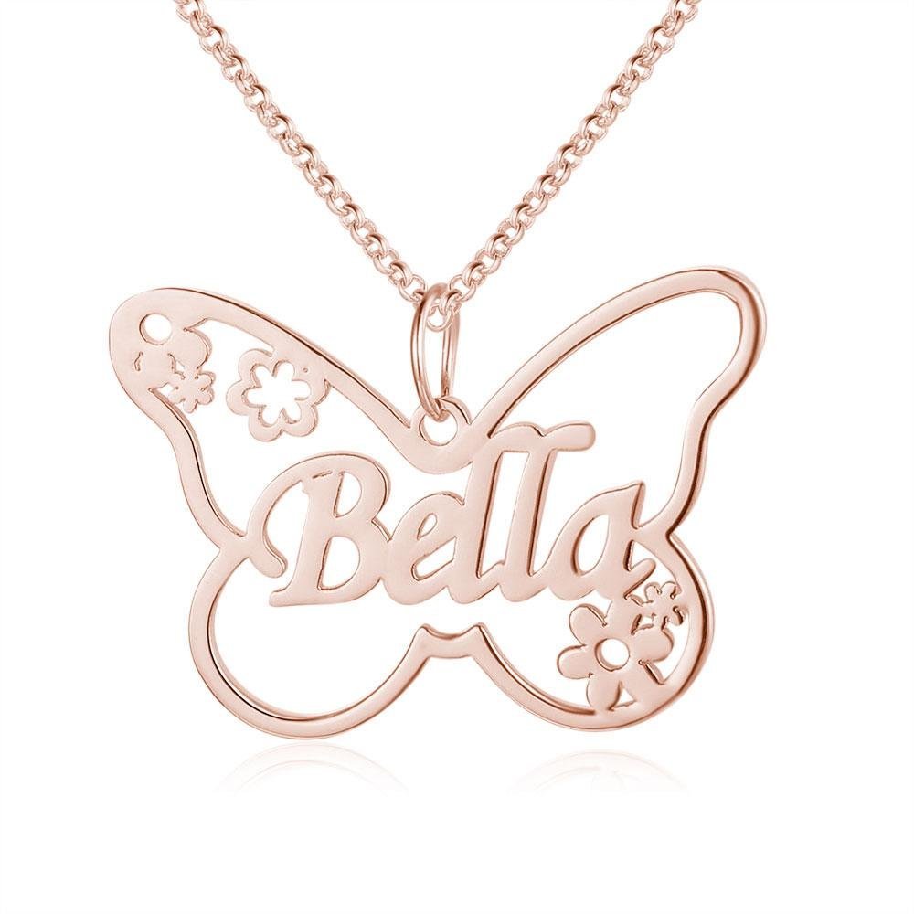 Mother's Day Gift Butterfly Name Necklace Personalized Name Necklaces-Engravingift