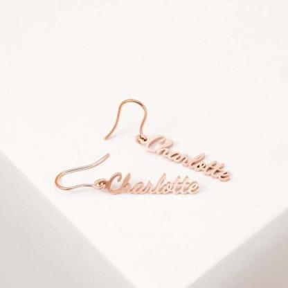 Mother's Day Gift Personalized Name Drop Earrings Gifts for Her-Engravingift