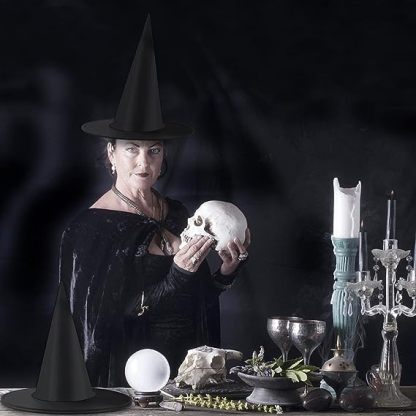 Halloween Black Witch Hat Decoration – Foldable Halloween Party Accessory