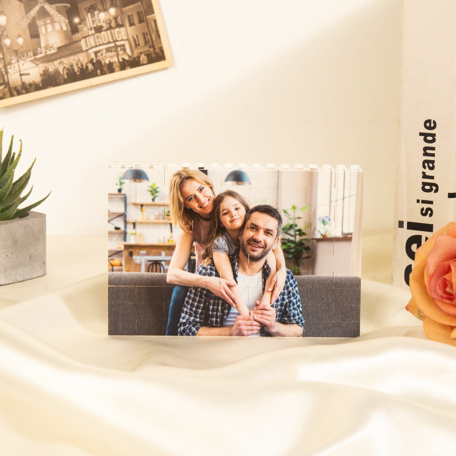 Mother's Day Gift Customized Building Blocks Puzzle Personalized Photo Brick Square Shape Puzzle Kids Couple BBF Family Gift-Engravingift