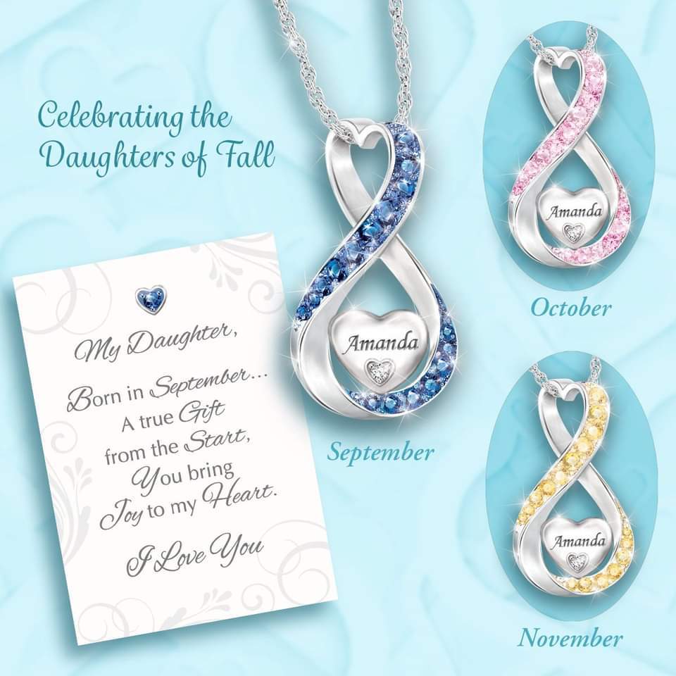 Granddaughter Name-Engraved Birthstone And Diamond Necklace