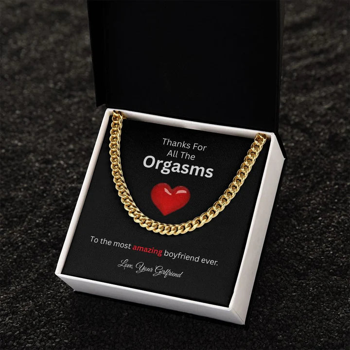 Valentines Day Gifts for himTo The Most Amazing Boyfriend Thanks For All The Cuban Chain Necklace