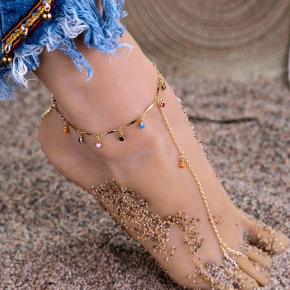 Mother's Day Gift Cuban Chain Anklet Rainbow Anklet Fashion Jewelry for Women-Engravingift