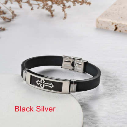 Christmas Gift To My Grandson Cross Leather Bracelet "Pray Through It" Christmas Gifts for Grandson-Engravingift