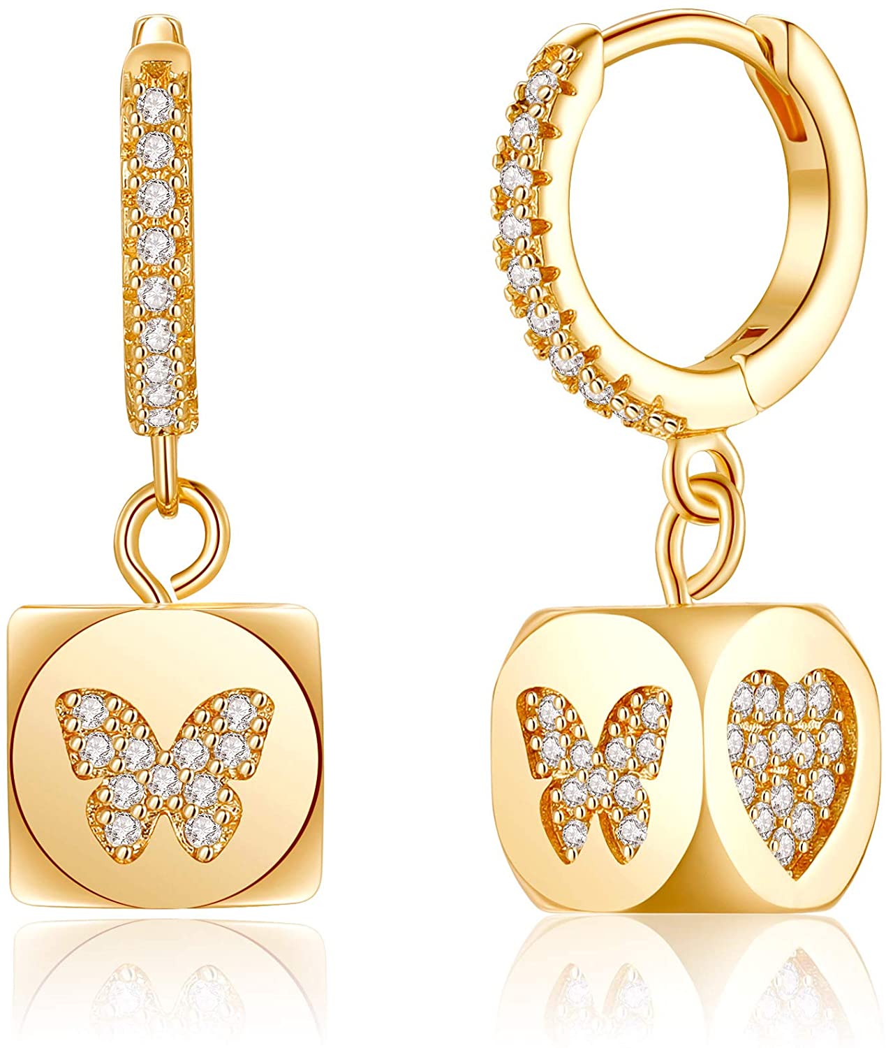 Mother's Day Gift Small Dangle Hoop Earrings-Engravingift