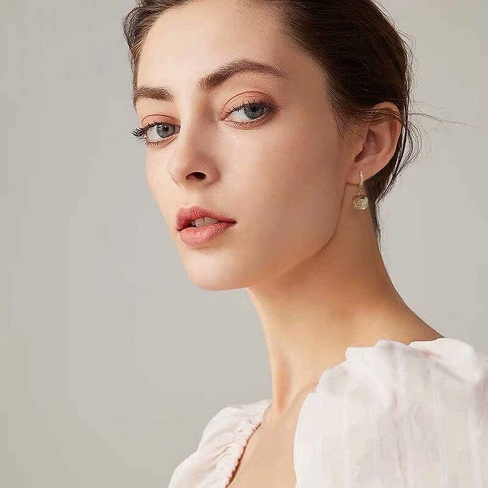 Mother's Day Gift Small Dangle Hoop Earrings-Engravingift