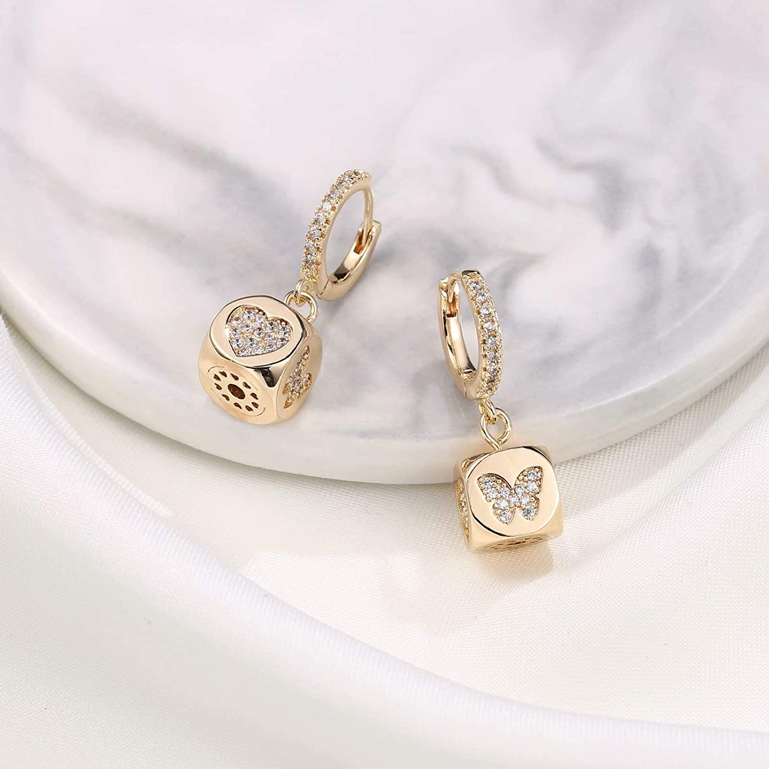 Mother's Day Gift Small Dangle Hoop Earrings-Engravingift