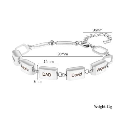 Custom Multi-Name Bar Bracelet, Personalized Family Bracelet