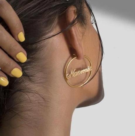 Mother's Day Gift Personalized Name Hoop Earrings for Her-Engravingift