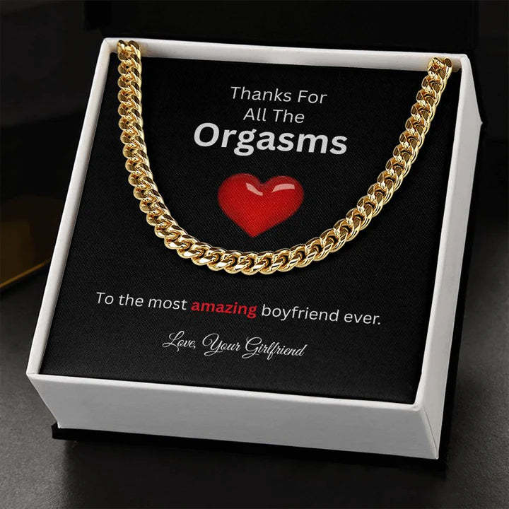 Valentines Day Gifts for himTo The Most Amazing Boyfriend Thanks For All The Cuban Chain Necklace