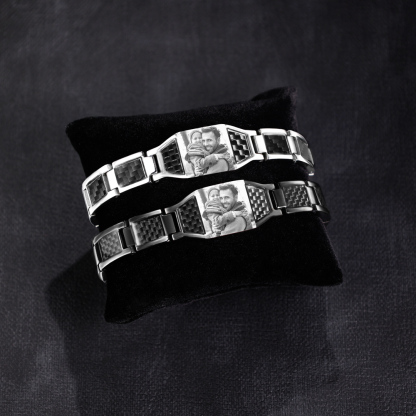 Custom Men Magnetic Bracelet Personalized Photo Bracelet for Him