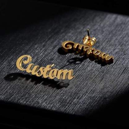 Christmas Gift Personalized Name Stud Earring Earring MelodyNecklace