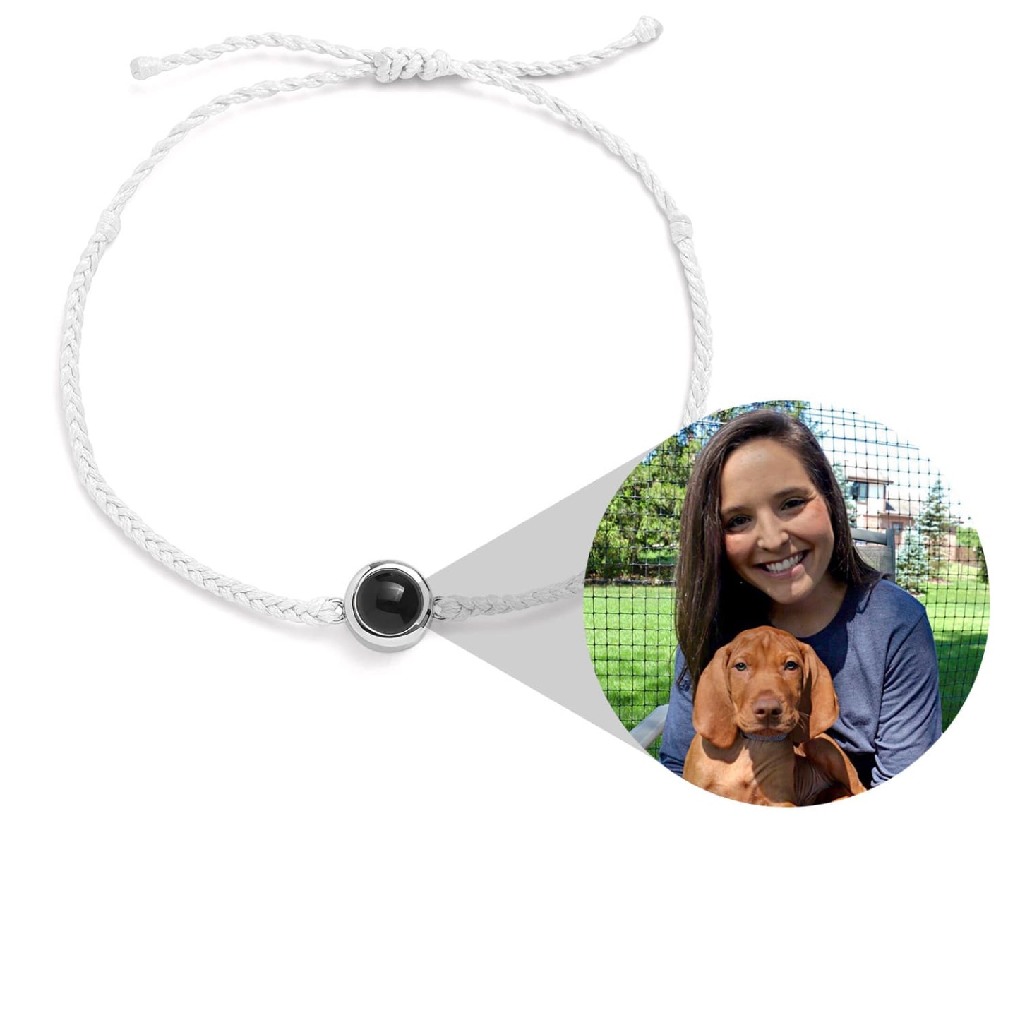 Personalized Circle Photo Projection Bracelet Picture Inside Bracelet