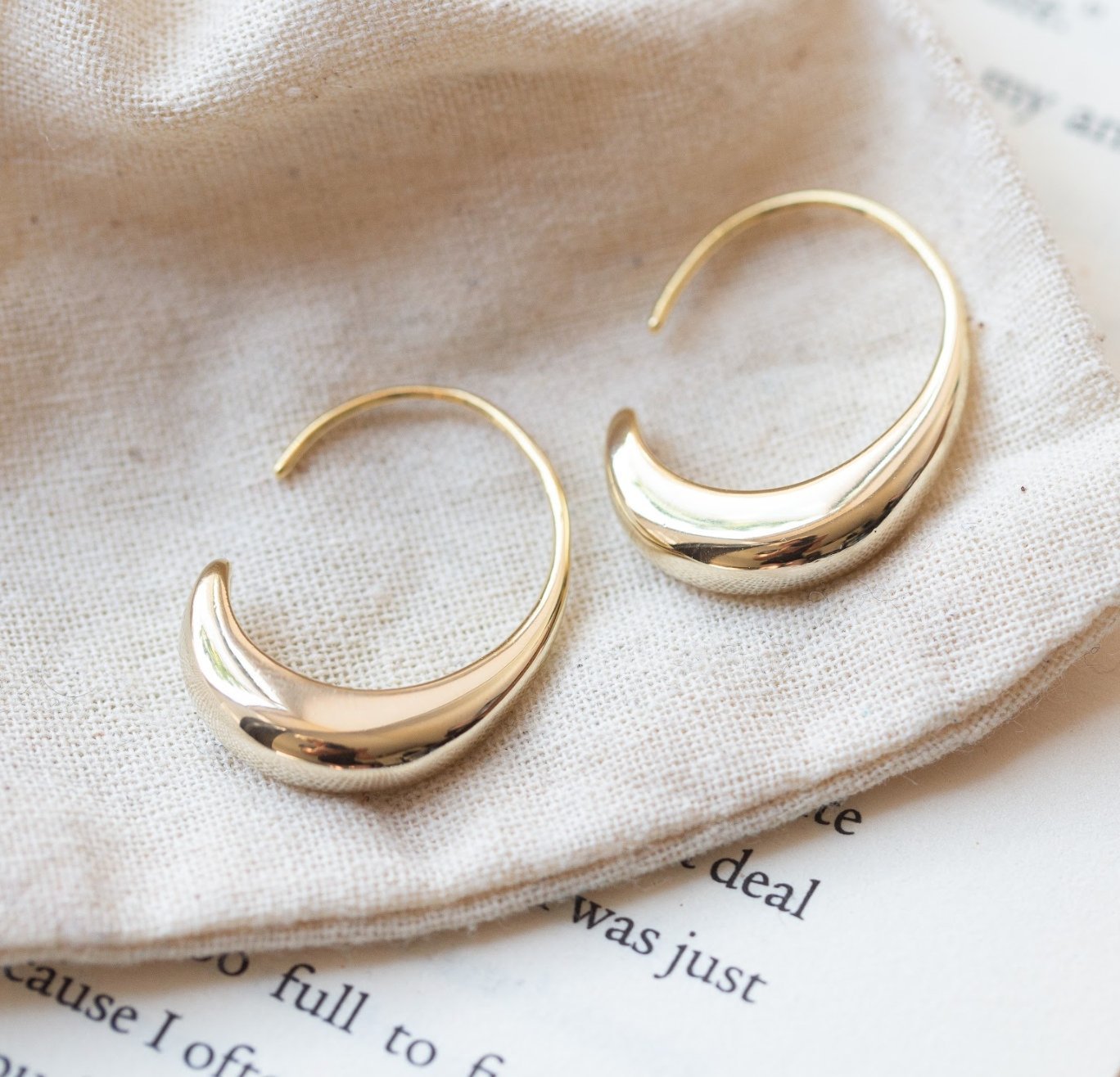 Classic Drop Hoop Earrings - Beautiful Earth Boutique
