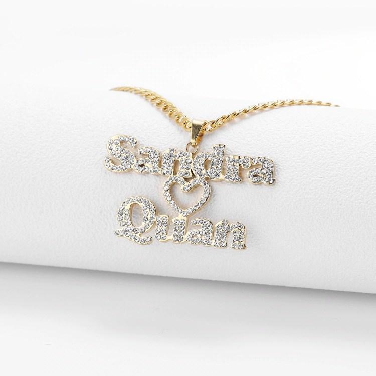 Valentine's Day Gift Sparkling Couple Name Necklace