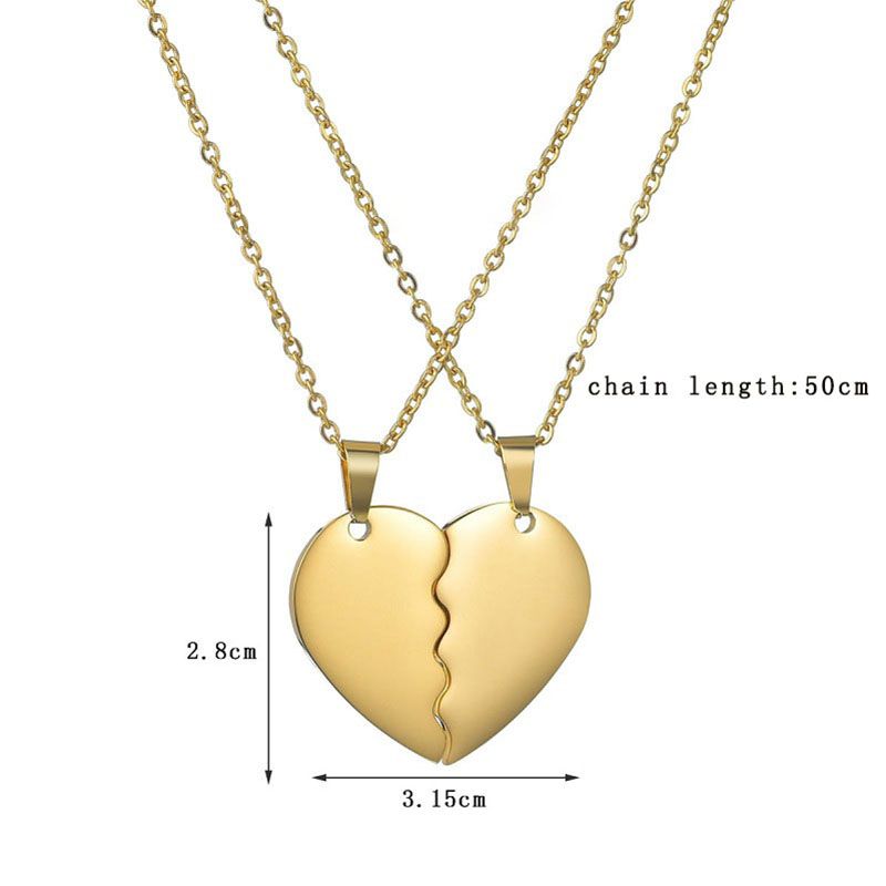 Mother'sDay Gift Mother'sDay gift Personalized Names Necklaces For Couple, Stainless Steel Engrave Name Necklaces For Double Hearts-Gold-Engravingift