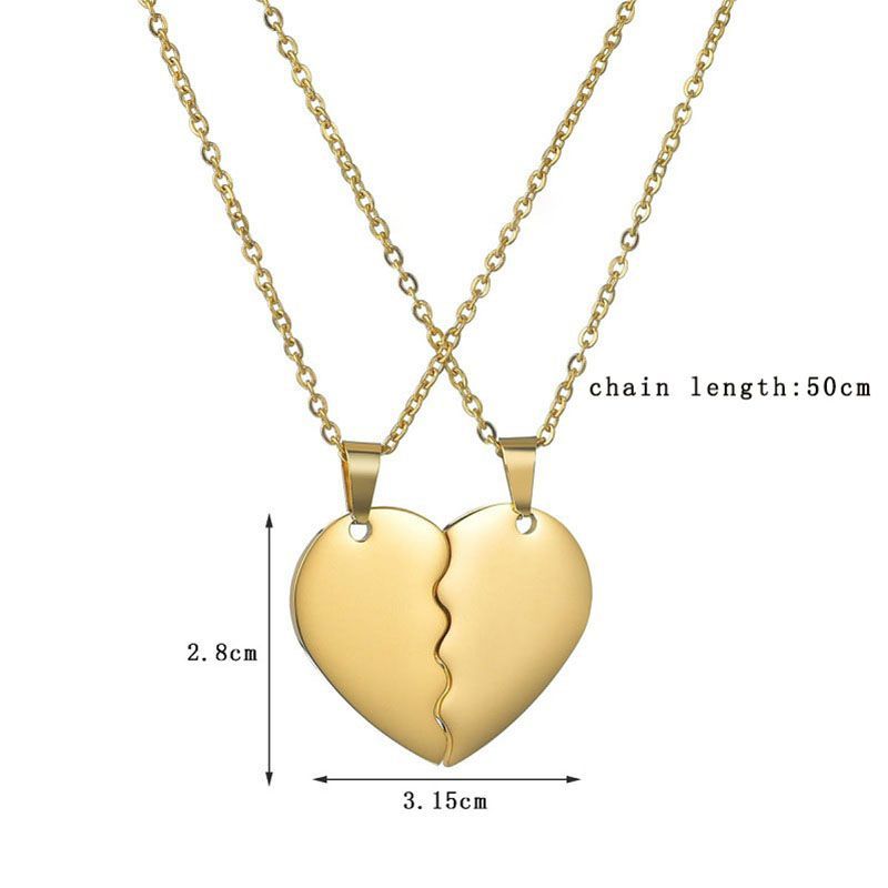 Mother'sDay Gift Mother'sDay gift Personalized Names Necklaces For Couple, Stainless Steel Engrave Name Necklaces For Double Hearts-Gold-Engravingift