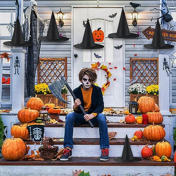 Halloween Black Witch Hat Decoration – Foldable Halloween Party Accessory