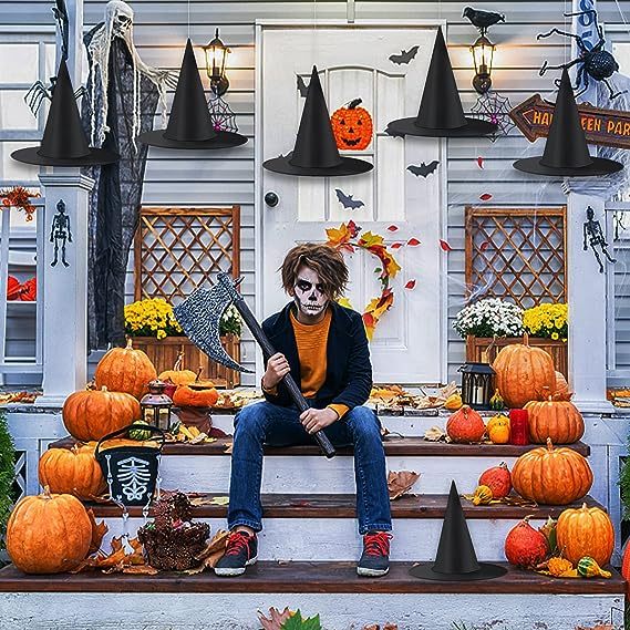 Halloween Black Witch Hat Decoration – Foldable Halloween Party Access