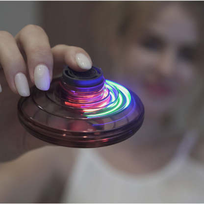 Christmas Gift Flying Spinner Toy Hand Operated Mini Drones Led Lights Flying Toys-Engravingift