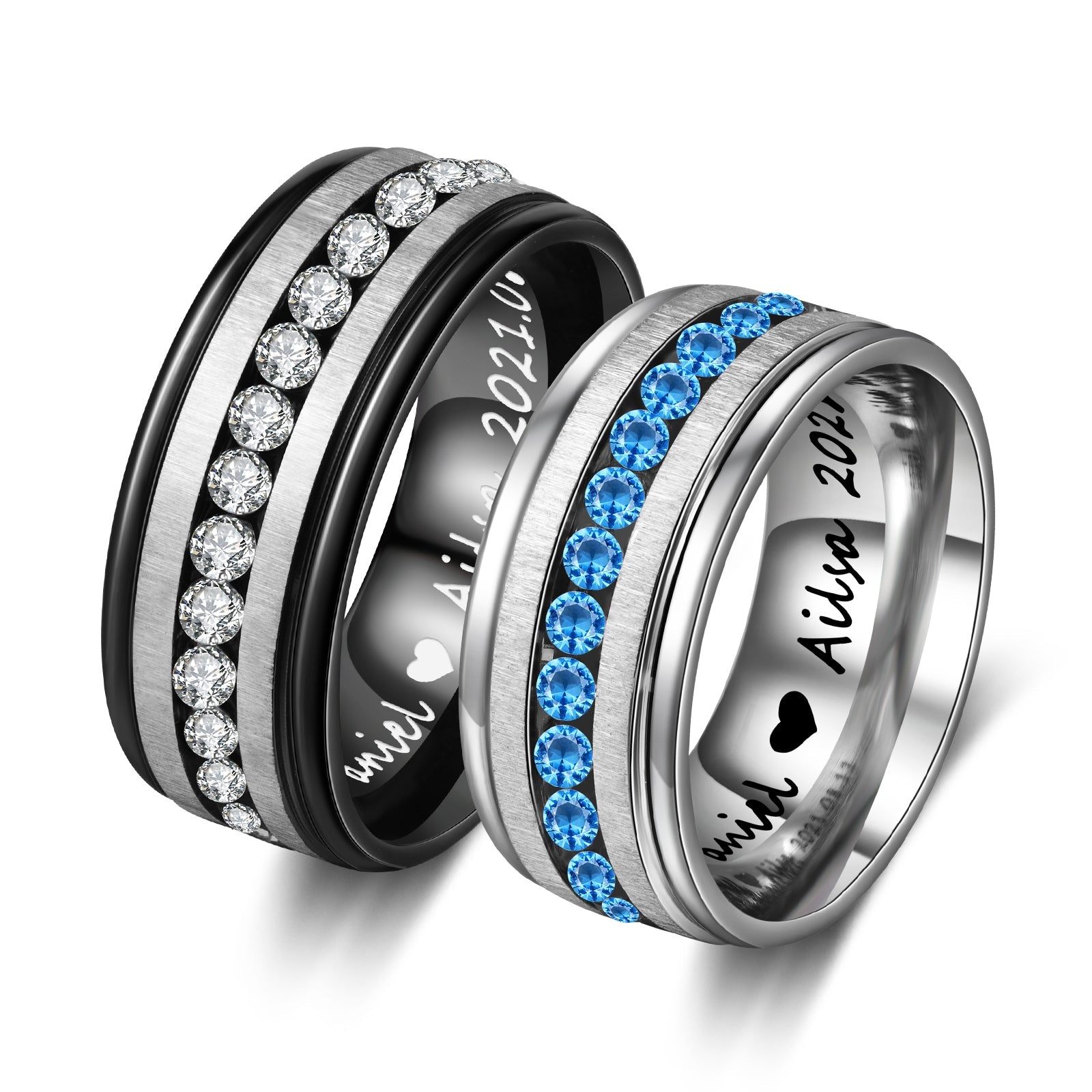Mother's Day Gift  Couple Ring Personalized Love Message Matching Rings Gift for Couple Friends BBF-Engravingift