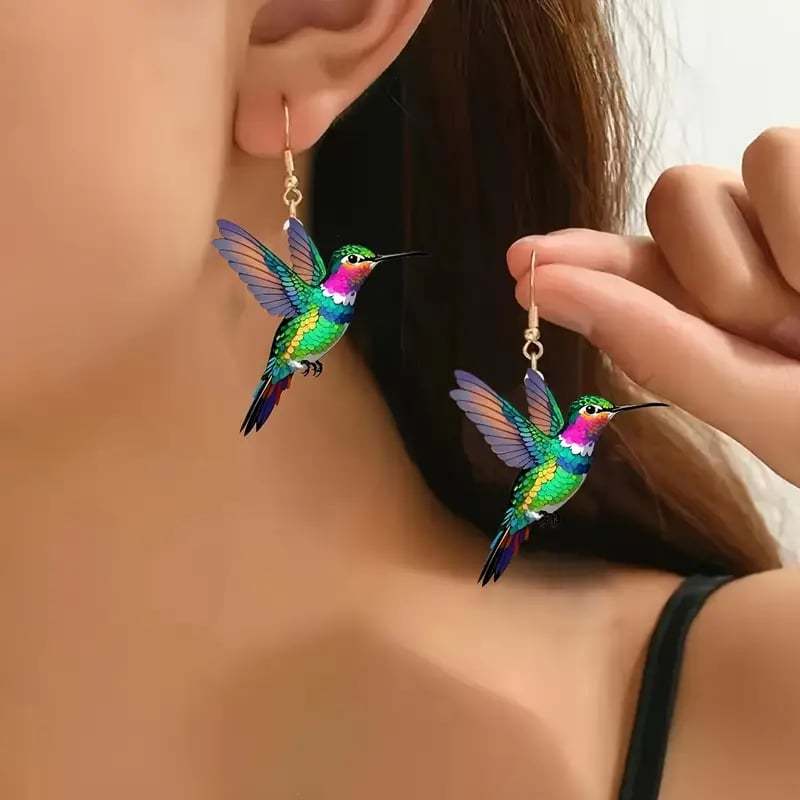 🌈Colorful Hummingbird Earrings🐦
