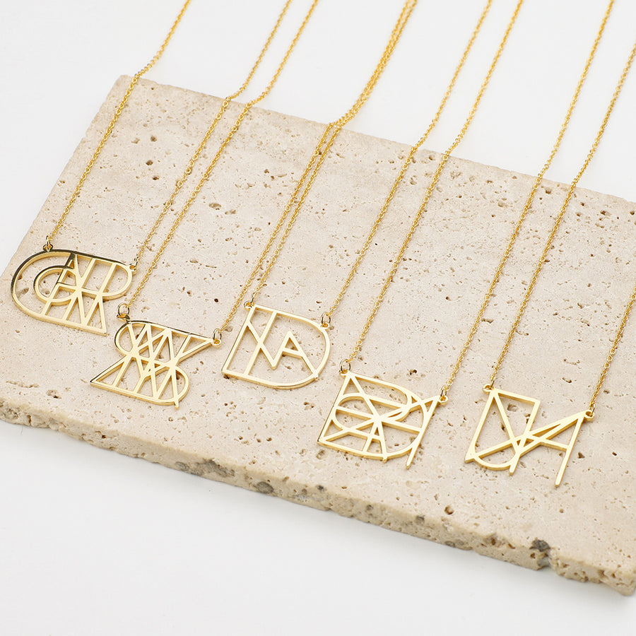 Personalized Monogram Necklace Name Necklace Own Design