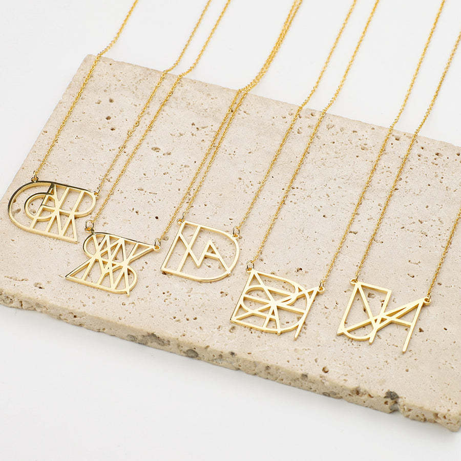 Personalized Monogram Necklace Name Necklace Own Design