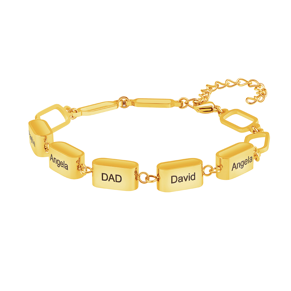 Custom Multi-Name Bar Bracelet, Personalized Family Bracelet