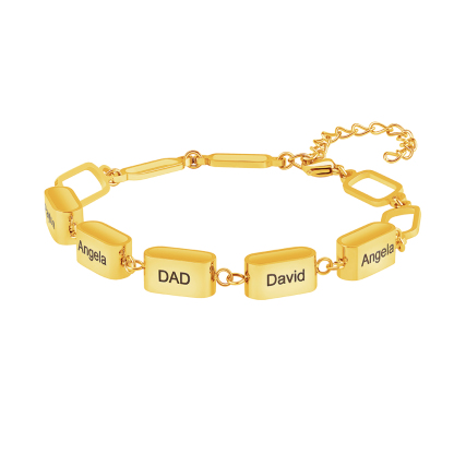 Custom Multi-Name Bar Bracelet, Personalized Family Bracelet