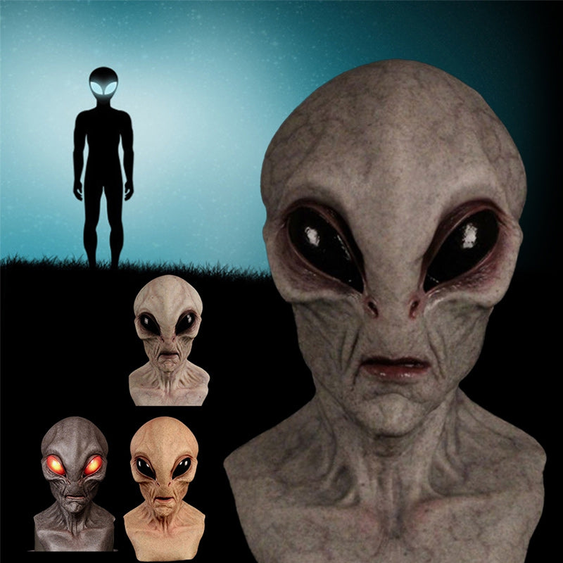 Hand-Painted Realistic Alien Face Mask Breathable Halloween Costume