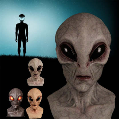 Hand-Painted Realistic Alien Face Mask Breathable Halloween Costume
