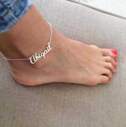 Mother's Day Gift Classic Name Anklet Personalized Name Anklets-Engravingift