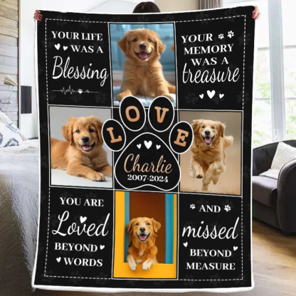 Custom Pet Photo Fleece Blanket-