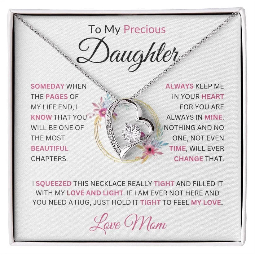 To My Daughter Heart Necklace Mom to Daughter Necklace