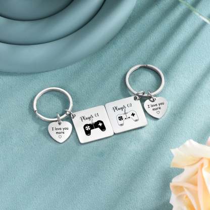 Mother's Day Gift  Photo Couple Keychain Set Personalized Heart Matching Couple Gifts-Engravingift
